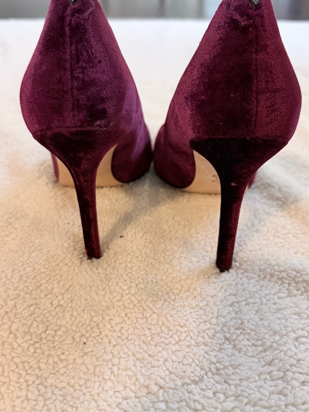 Sam Edelman Burgundy Velvet Pointed Pumps - Picture 3 of 5